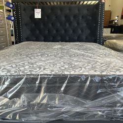 Queen Size Bed Frame With High Headboard  Special Price 