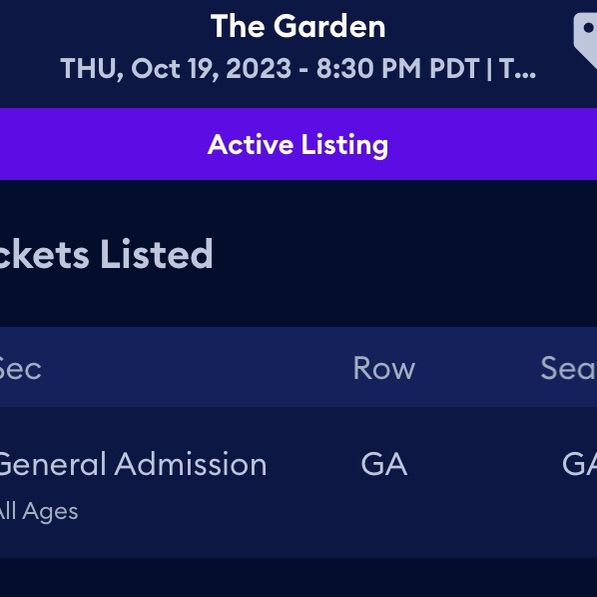Ticket To The Garden At The Showbox Market 10/19