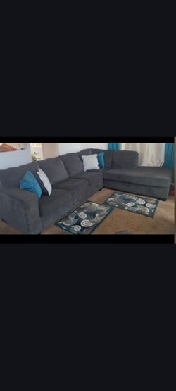 For for 350 Beautiful  Ashley sectional sofa  charcoal  gray semi  new