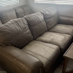 Leather Gray Sofas