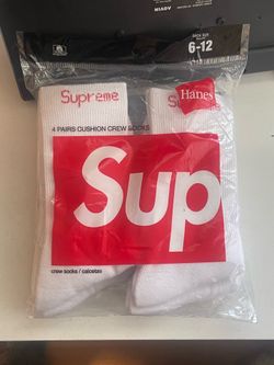 White Supreme Hanes Socks 4 pairs