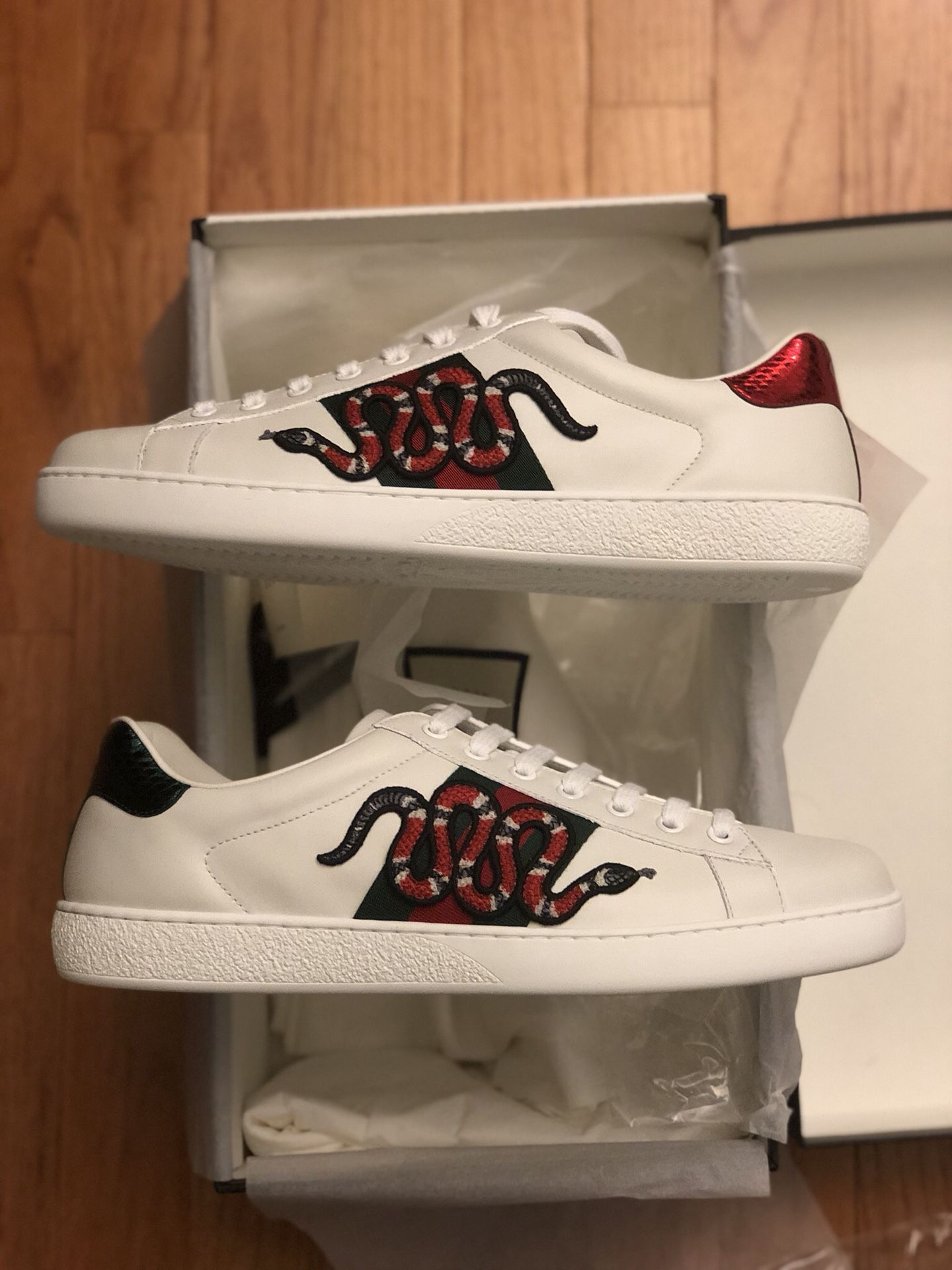 Gucci Ace Snake Embroidered Sneaker - US Size 9