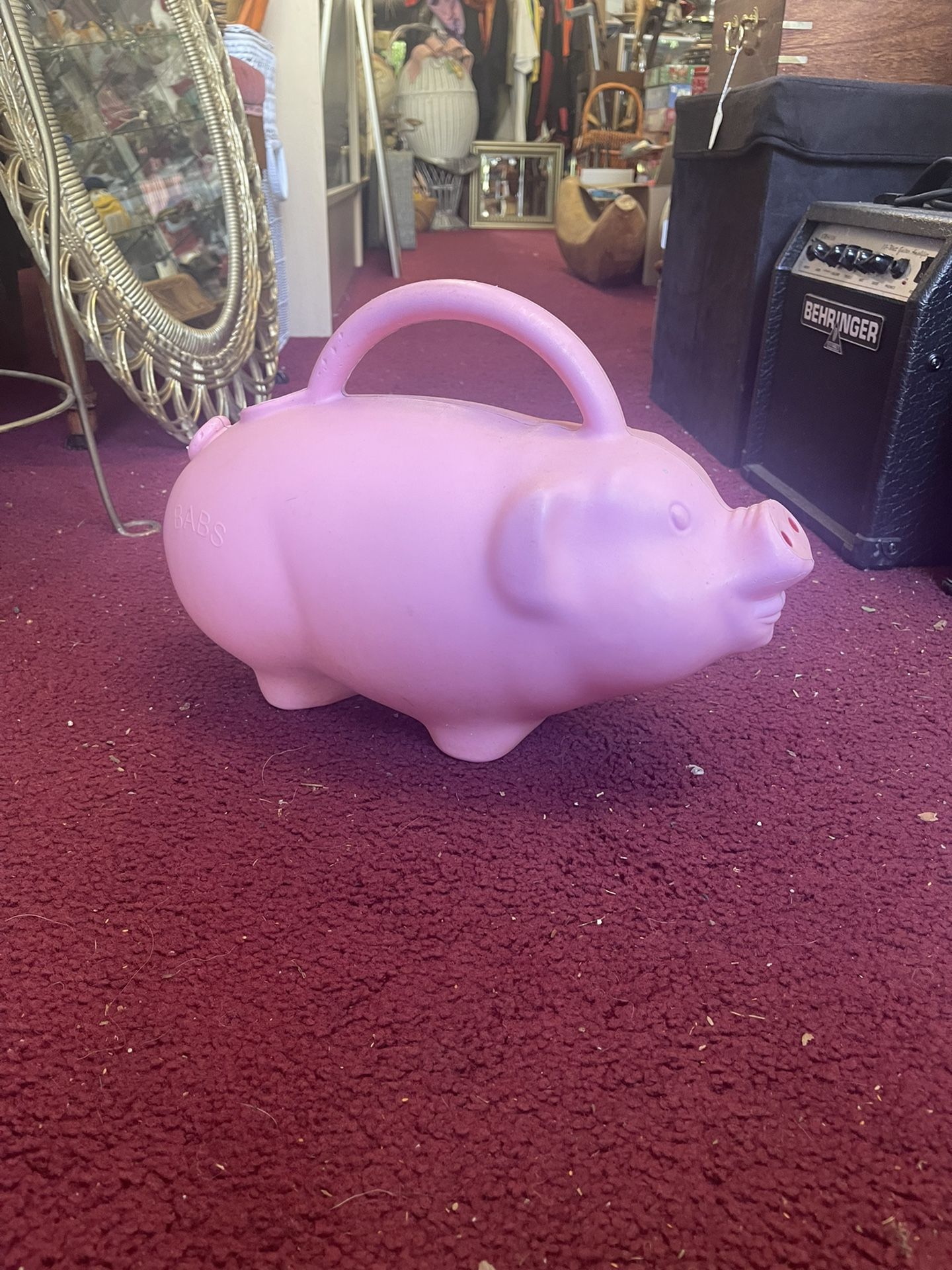 Babs Pink Pig Plastic Watering Container