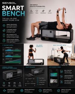 Sensol Smart Bench • Smart Home Gym • Digital Resistance Training System