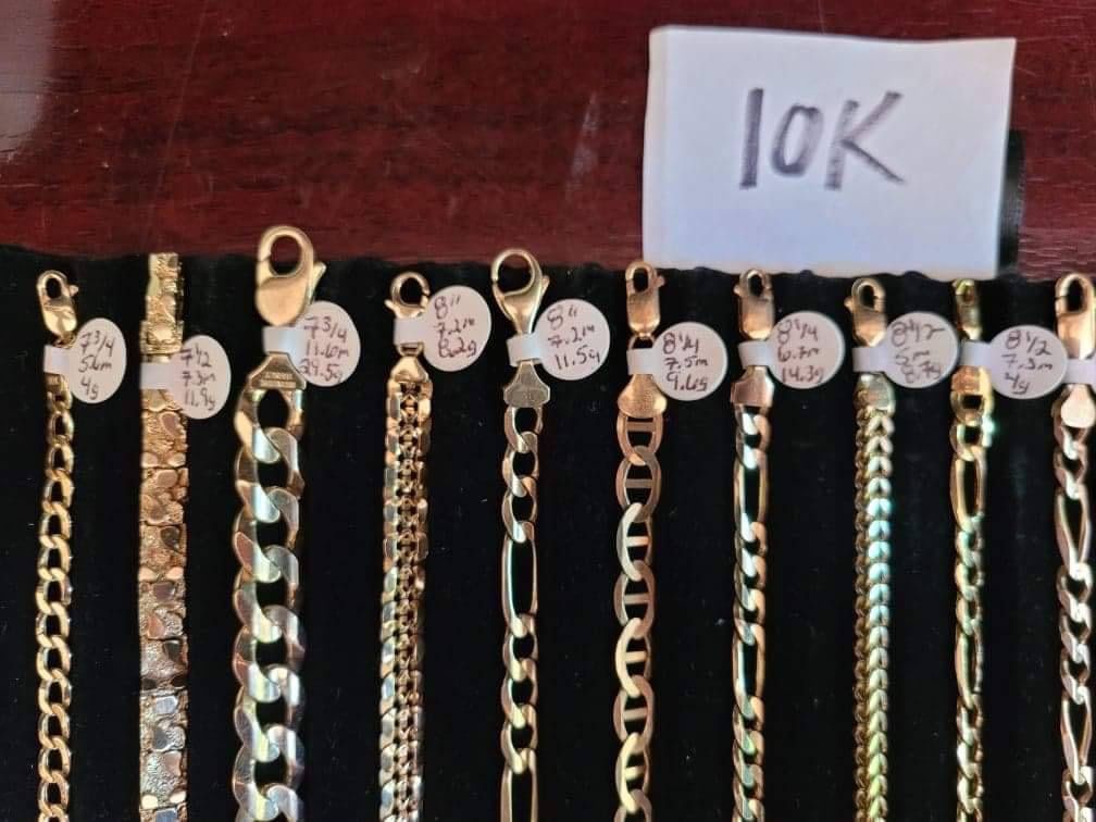 14k 18k 10k Solid yellow white rose gold chain bracelet necklace