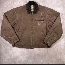 Brown Carhartt Detroit Jacket, Size L