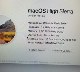 Macbook air 2014 128gig Wi-Fi