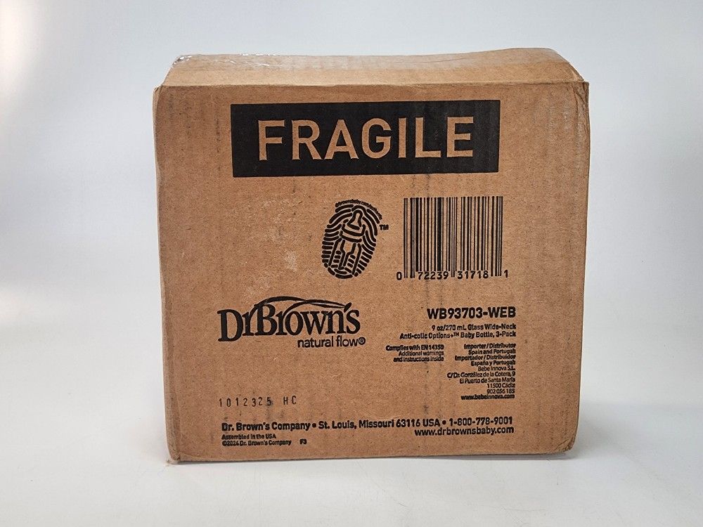 Dr Brown's 9oz Glass 3 Pack Baby Bottles