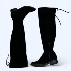Size 7 Women’s Black Suede Over the Knee Boots American Eagle Outfitters