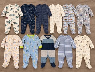 Baby 6-9m Footed Sleeper Onesies Lot of 11