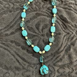 Vintage Beaded Turquoise Statement Necklace