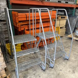 Two 3 Step Rolling Ladders