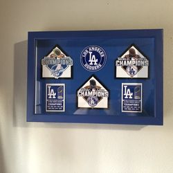 Handmade wooden dodgers shadow box