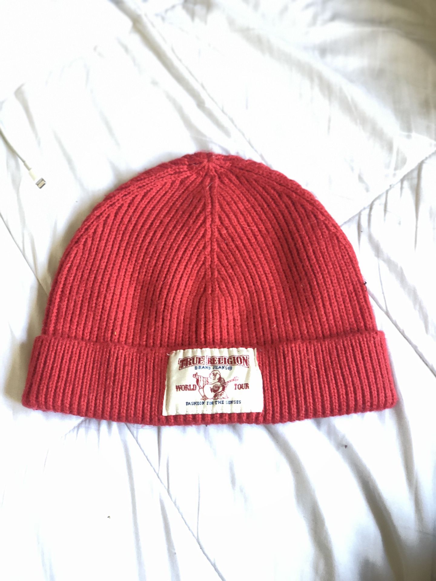 (NEW) RED TRUE RELIGION BEANIE for Sale - OfferUp