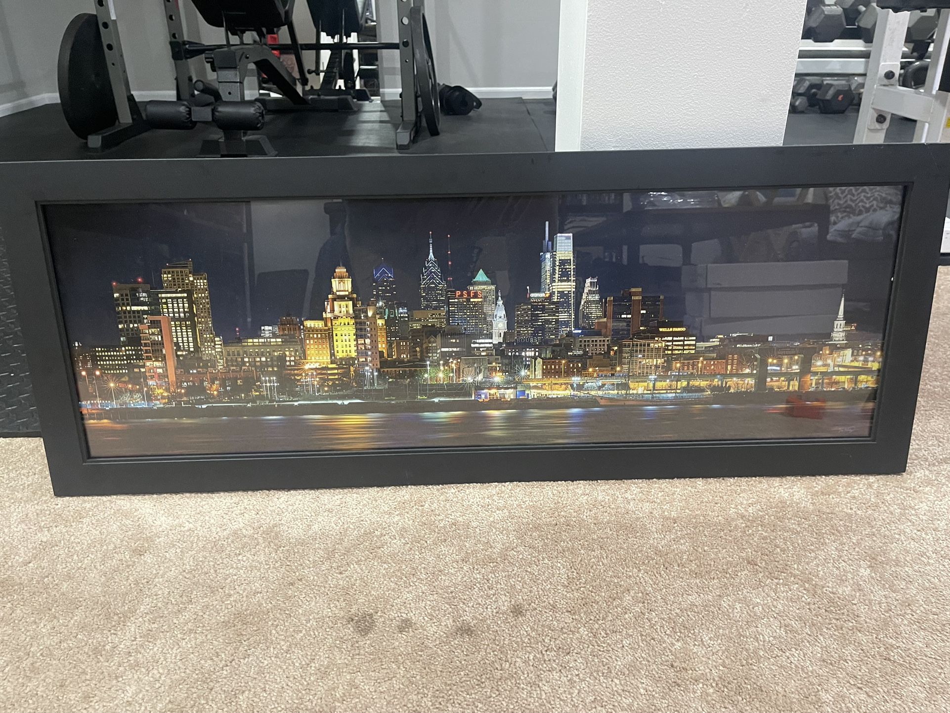 Philadelphia Skyline 39x14.5 Framed Print