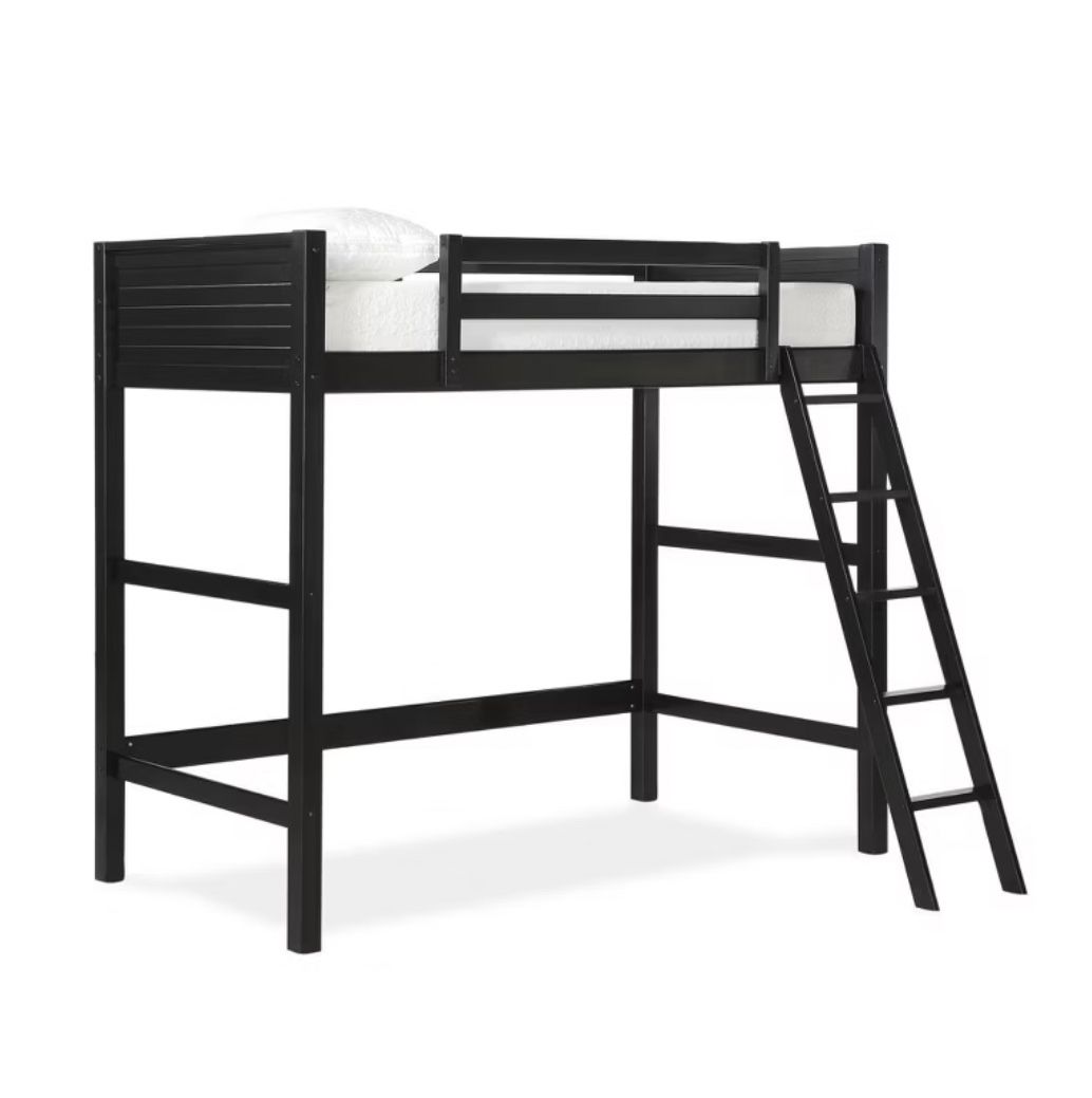Black Wooden loft Bed