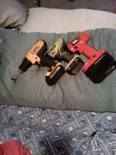 DeWalt 20 VMAX,  Ryobi, Black& Decker 