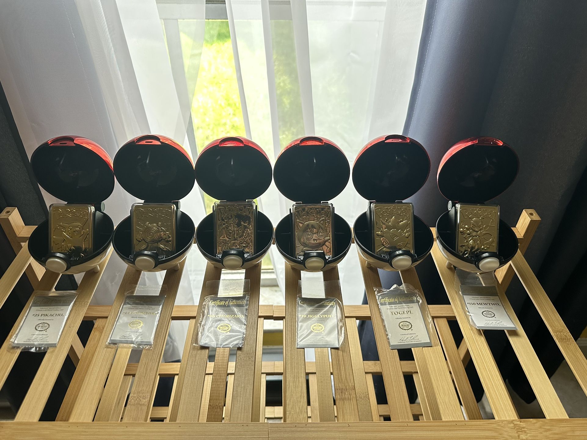 Vintage Collectable Burger King Pokemon 1999 23K Gold Complete Set of 6