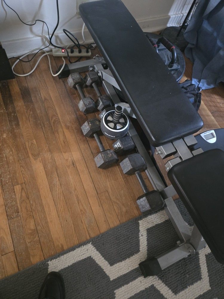 Weights & Incline Bench.