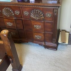 King size bedroom  set bed frame two nightstands dresser, armoire