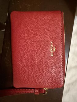 Red coach wristlet
