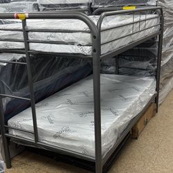 Bunked Twin Over Twin With Two Mattress Included $299 Only Brand New Set Available For Pick Up Or Delivery 