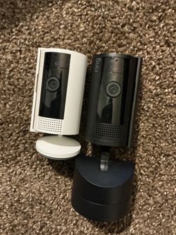 2 ring cameras for sale Ring Indoor Cam — Home or business security in 1080p HD video, White Ring Pan-Tilt Indoor Cam — See all around your home or bu