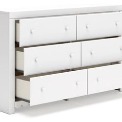 New 6 Drawer White Dresser 