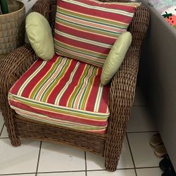 Wicker Chair With Cushions
