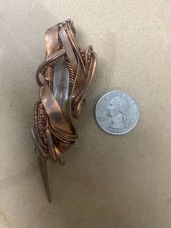Handmade Pendant (Unidentified/Unspecified Precious Gem/Mineral and Copper Artistry)