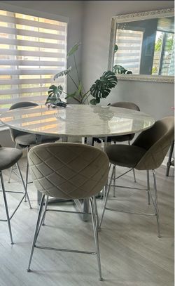 Round barstool dining table