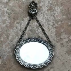 Vintage Turkish Silver Wedding Hanging Mirror