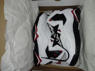 Jordans True Flight Shoes (White/Varsity Red/Black)