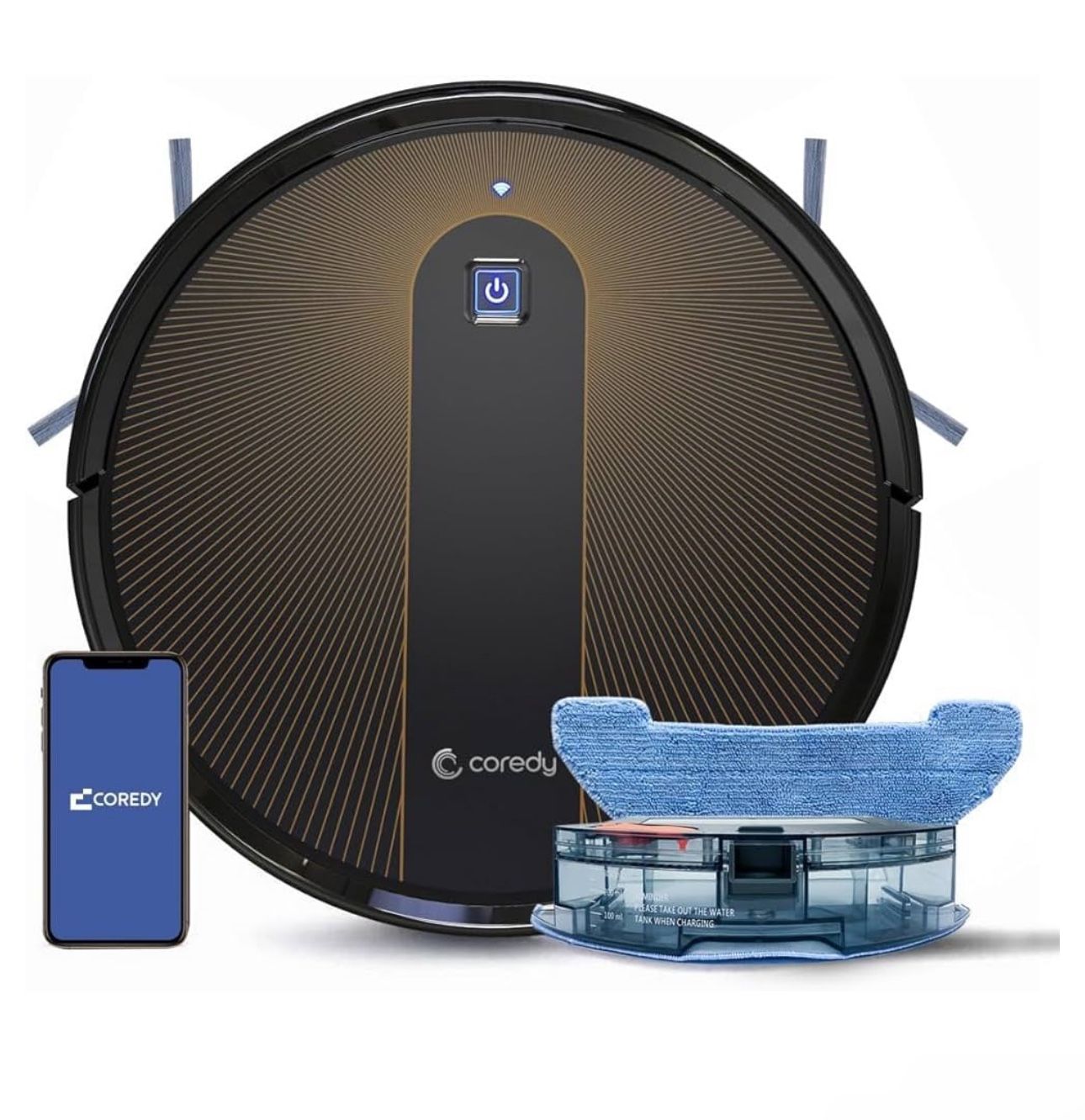 Coredy R750 Robot Vacuum Cleaner, Compatible with Alexa, Mopping System, Boost Intellect, Virtual Boundary Supported, 2200Pa Suction, Super-Thin, Upgr