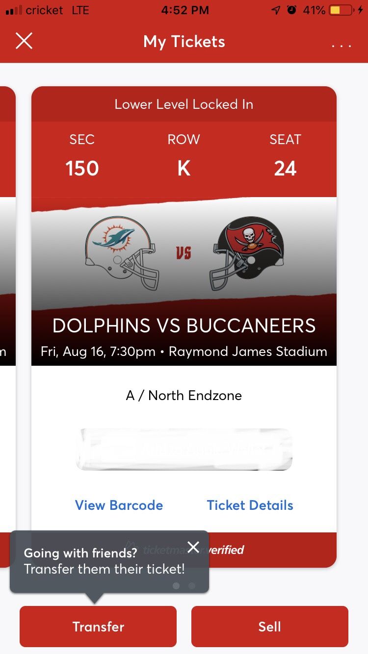 Bucs vs dolphins tickets