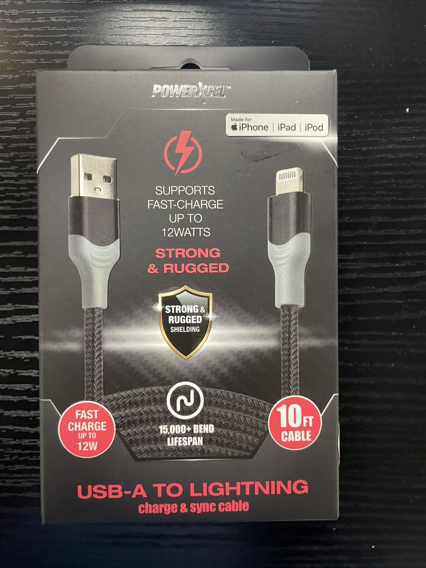 Powerxcel USB-A Charge And Sync 10 Ft Cable - Fast Charge