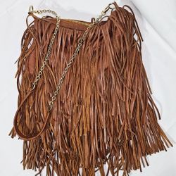 Leather Fringed Hobo Bag, Total Festival Vibe! EUC!