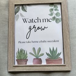 Baby Shower Sign for succulent favors