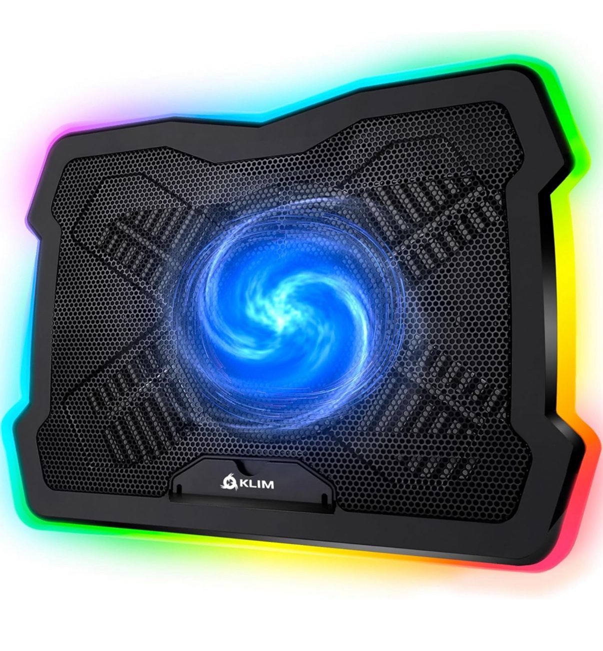 KLIM Ultimate - RGB Laptop Cooling Pad With LED Rim - New - Gaming Laptop Cooler