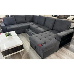 Living Room Large Sleeper Sectional Sofa With Pull Out Bed 