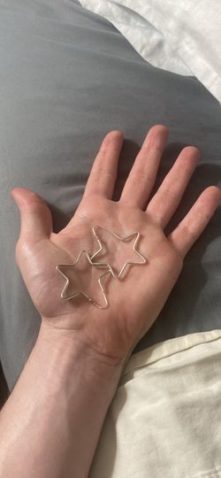 925 sterling silver star shaped hoop earrings ⭐️👂