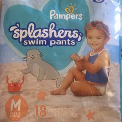 NEW! 2 PKGS.  Pampers Splashers Swim Pants Size M