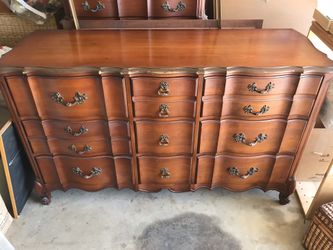 Antique Solid Wood 9 drawer Armoire and Mirror.