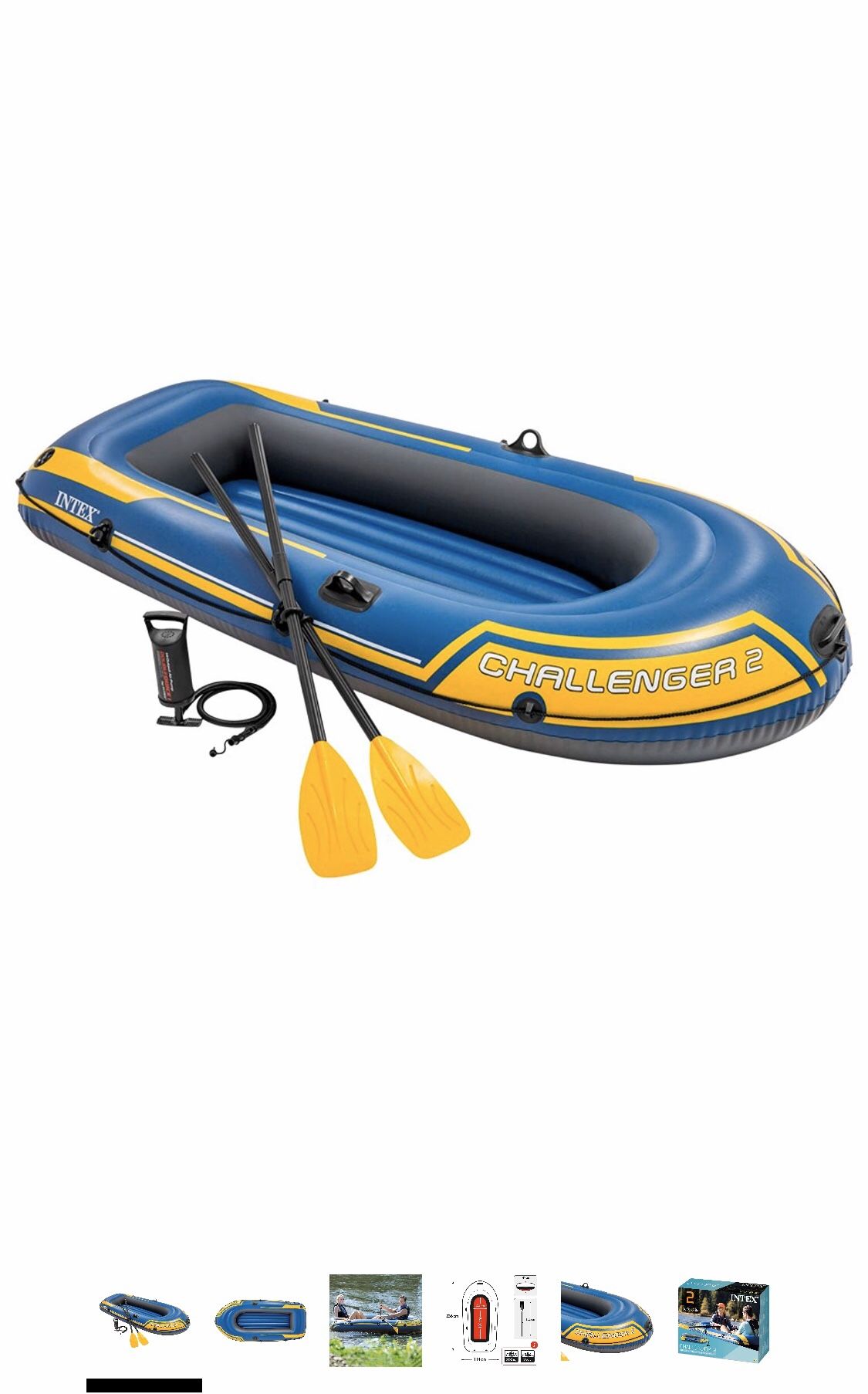 Intex Challenger 2 - inflatable 2 person boat with oats and pump