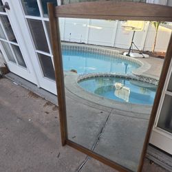  Mid Century Walnut Framed Mirror