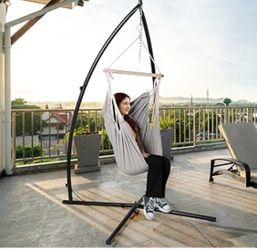 Hammock Chair with Stand Gray