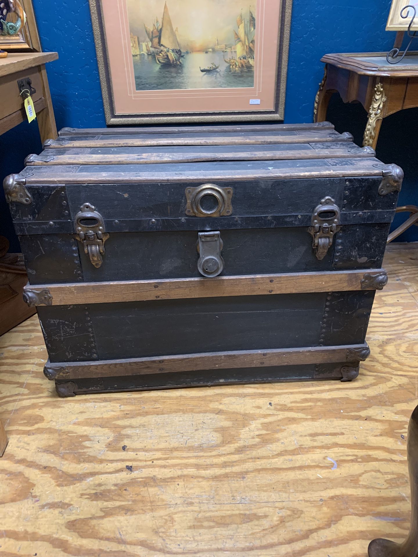 Antique Black Trunk 