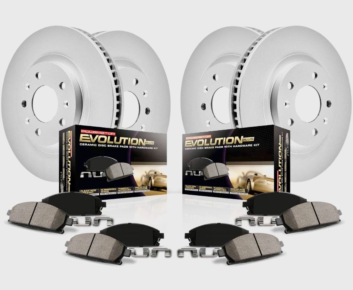 Power Stop CRK8166,Z17 Coated Rotor Front and Rear Brake KitCoated