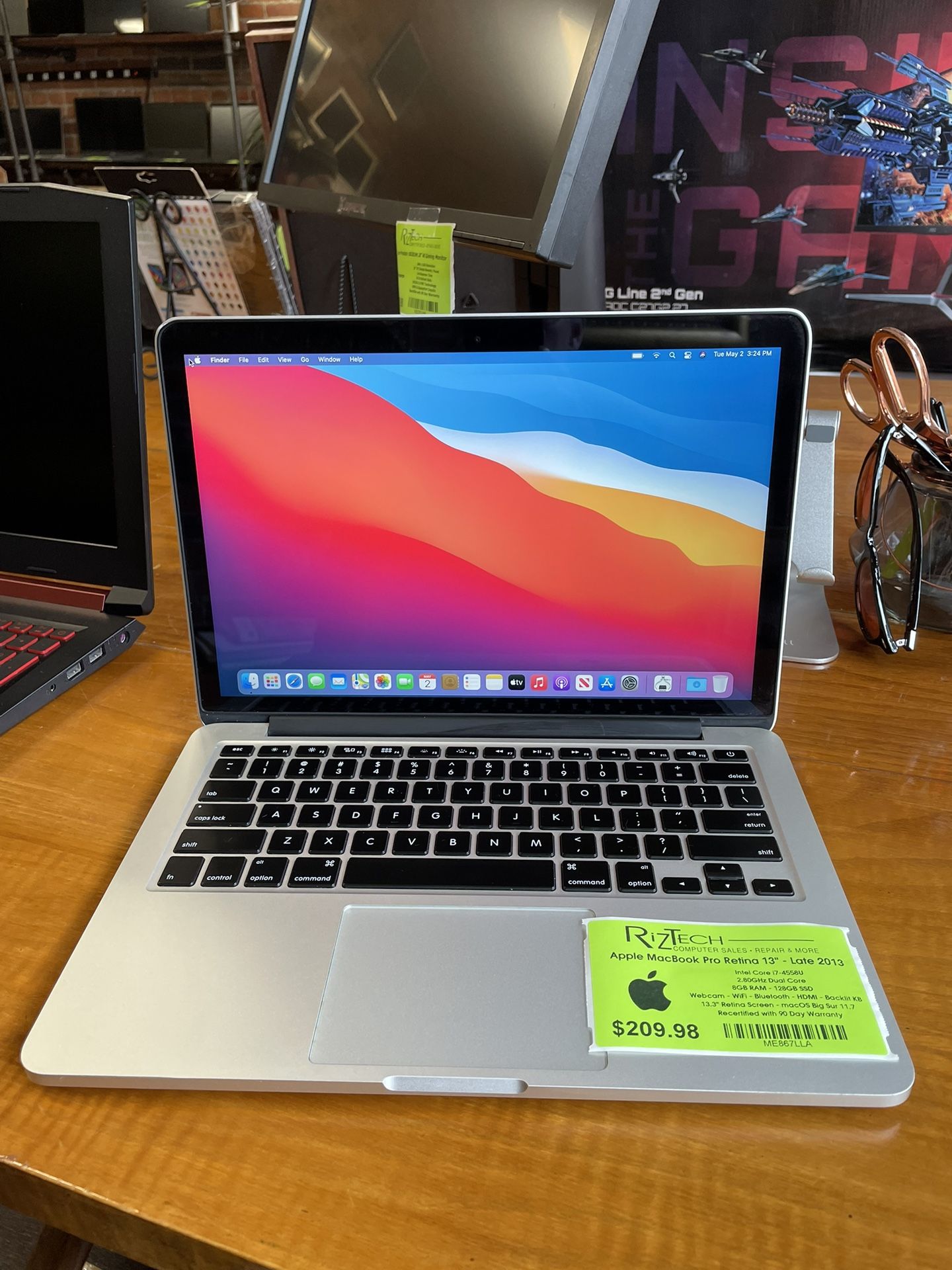 Apple MacBook Pro Retina 13” Late 2013 Intel Core i7-4558U 2.80GHz Dual Core 8GB RAM 128GB SSD