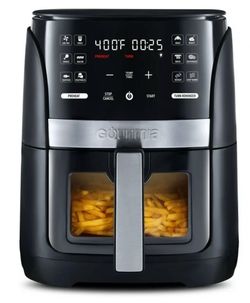 Gourmia 6-Qt Digital Window Air Fryer with 12 Presets & Guided Cooking Black